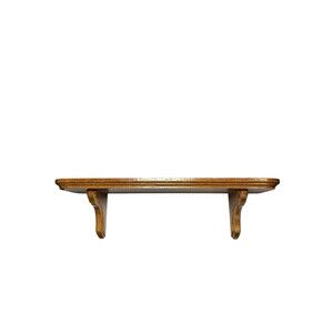 Vintage Rustic Solid Oak Wood Floating Wall Shelf Corbel Brackets Brown 18 in
